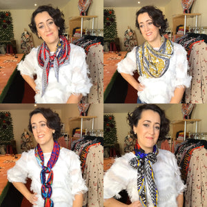 How to wear a square silk scarf