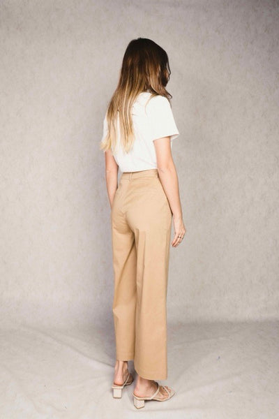 Cleo camel wide leg trousers