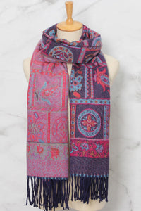Keeva fuchsia print scarf