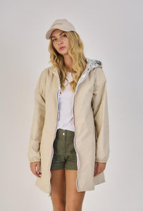 Kennedy reversible raincoat silver and beige