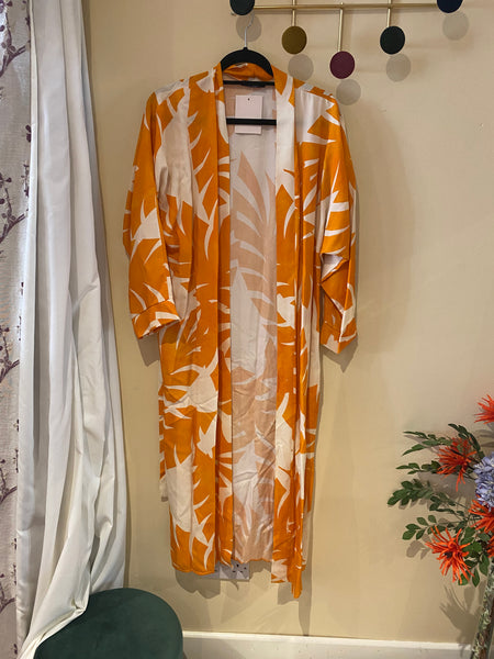 Lena orange print kimono