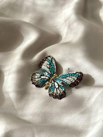 Neassa blue butterfly brooch