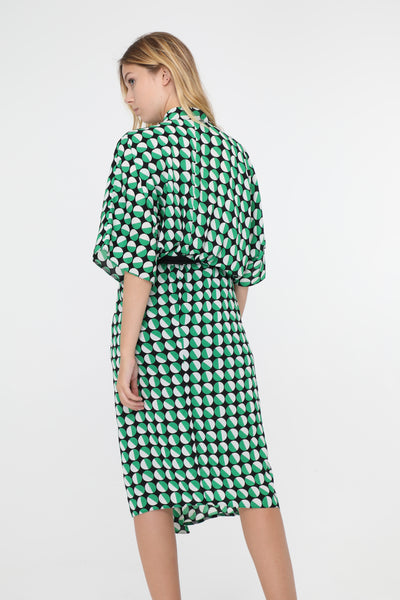 Jane Green Polka Dot Kimono Sleeve Dress