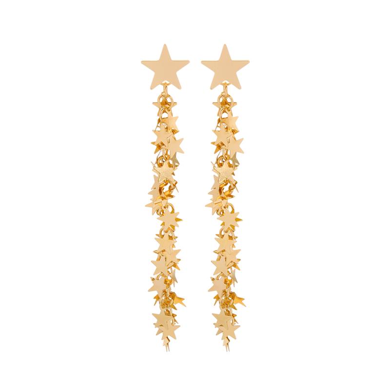 Ailbhe Gold Star Drop Chain Earring