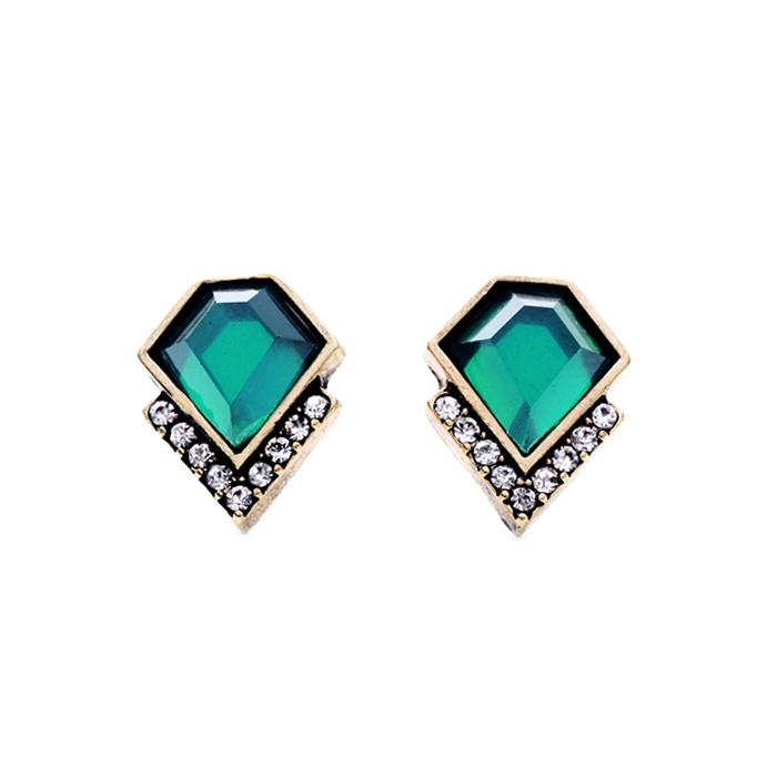 Aileen Emerald Geometric Earring
