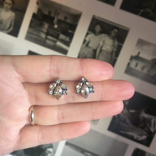 Natalie Crystal Cluster Earring Amber