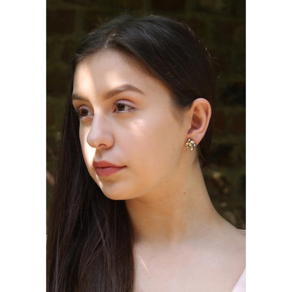 Natalie Crystal Cluster Earring Amber