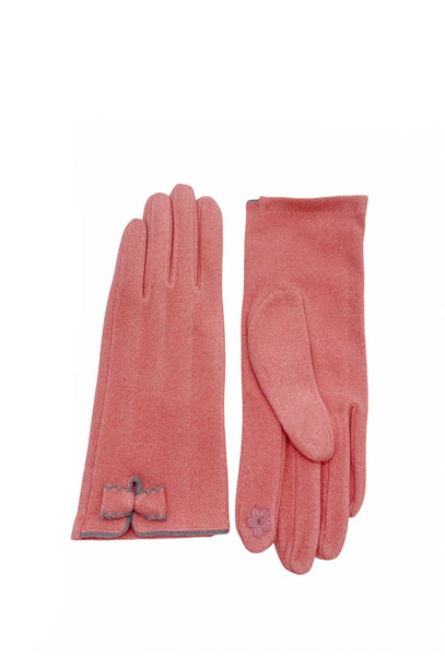 Anne Bow Gloves Pink