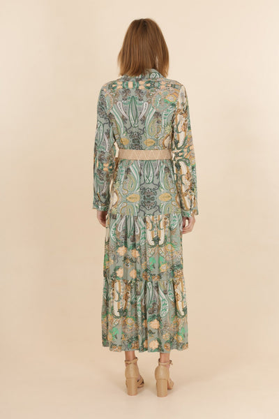 Aria green paisley print midi dress ONLY ONE SIZE 8 LEFT