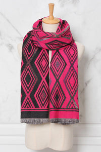 Audria print scarf fuchsia