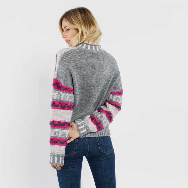 Avril Pink and Grey Jumper