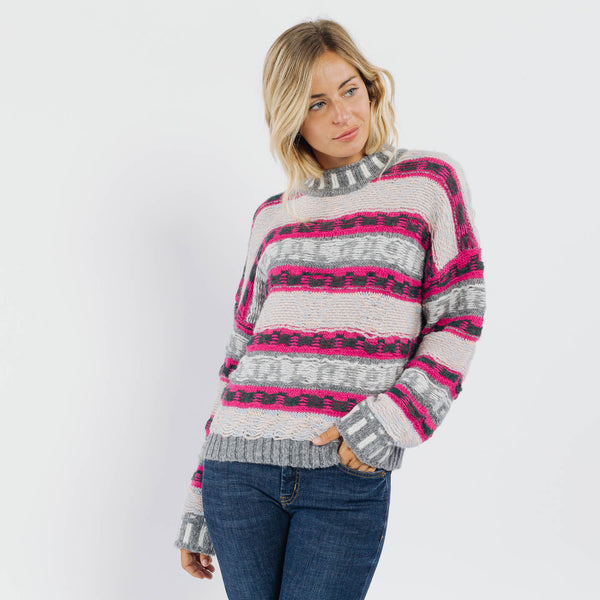 Avril Pink and Grey Jumper