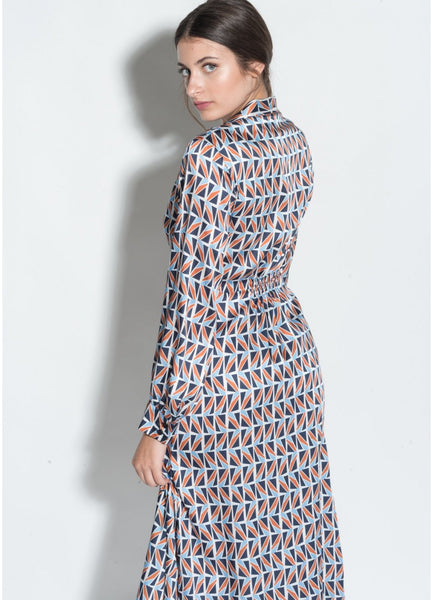 Billie Geometric Print Wrap Dress