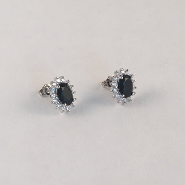 Black Diamante Stud Earring