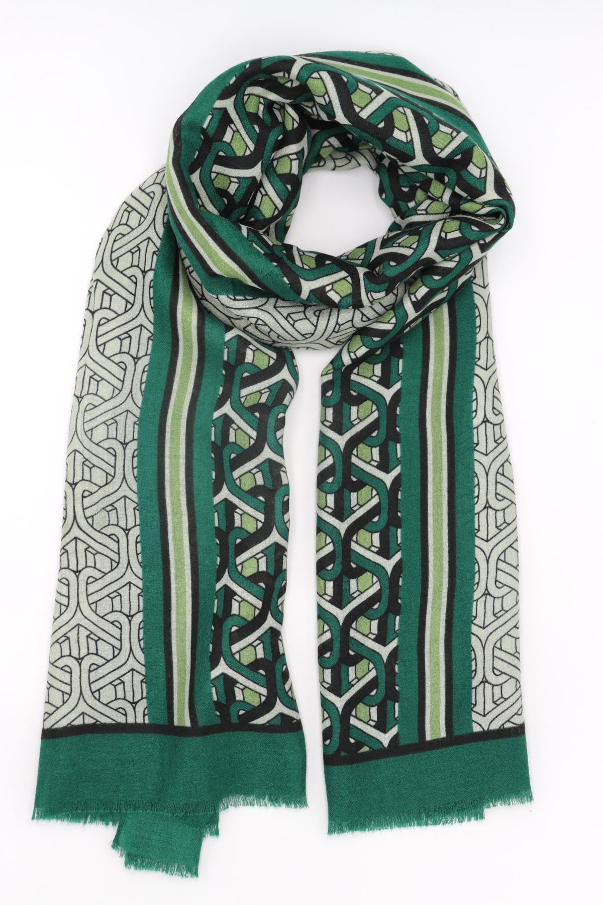 Blake green loop print scarf