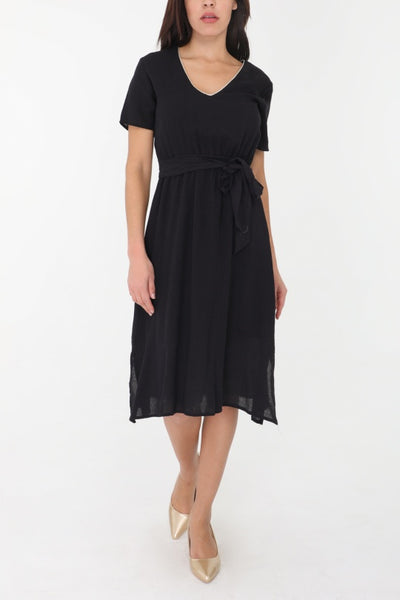 Blanche Black Dress with Lace Detail ONE SIZE 10 LEFT