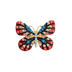 Dana Butterfly Brooch Pink and Turquoise