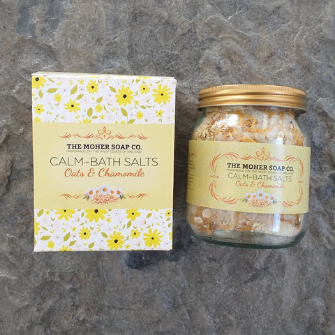 The Moher Soap Co. Bath Salts Jar CALM - Oats & Chamomile