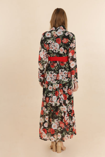 Camila black and red floral maxi ONLY SIZE 10 LEFT
