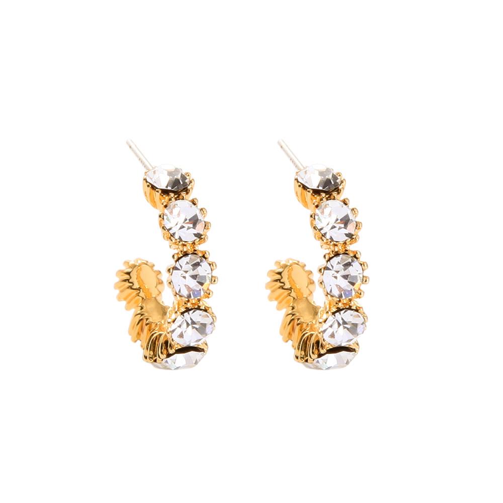 Caoimhe Pavé Set Crystal Hoop Gold Earring