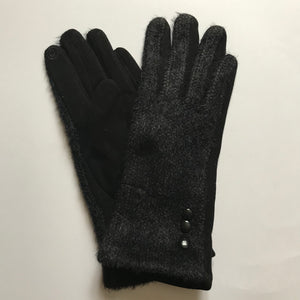 Charlotte Wool Mix Black Gloves