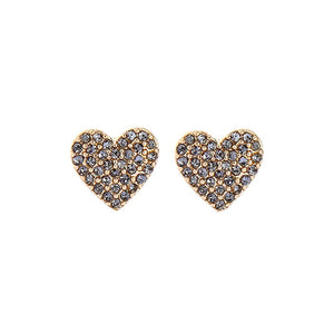 Chloe Gold Heart Earring with Pewter Crystals