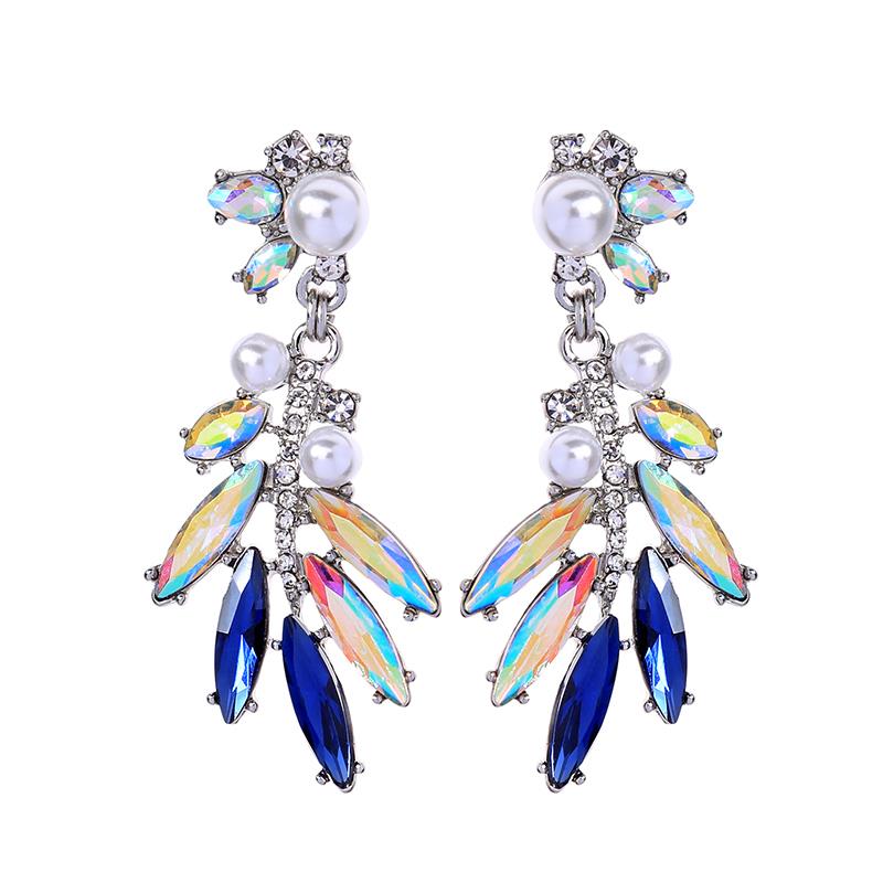 Alexis Crystal and Pearl Cluster Earring