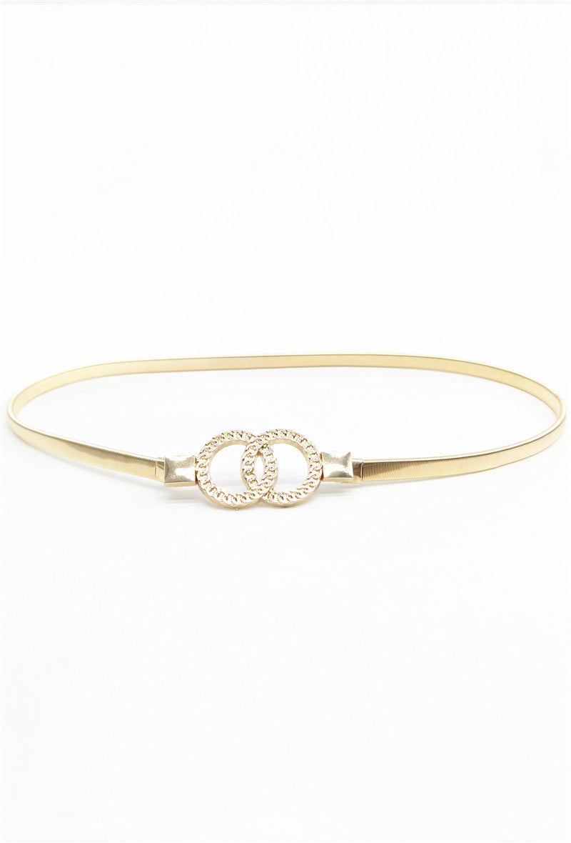 Delaney gold stretch belt with circles