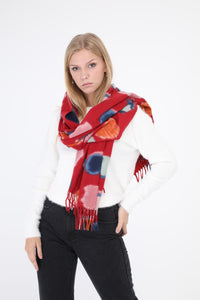 Eithne Large Dot Scarf Red