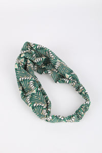 Ellen Fabric Headband Green Print