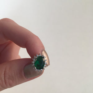 Emerald Diamante Stud Earring