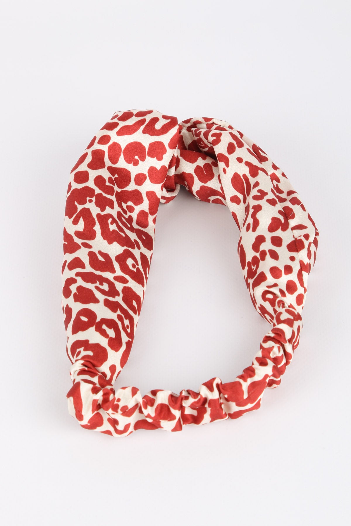 Ellen Fabric Headband Red Animal Print