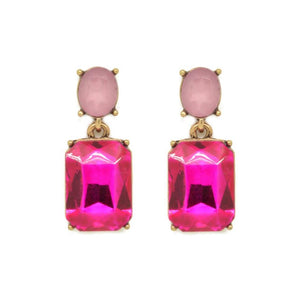 Faith Double Pink Crystal Earrings