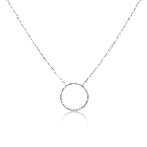 Fiona Single Hoop Steel Necklace