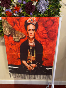 Frida butterfly print scarf