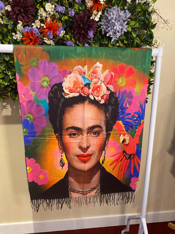 Frida parrot print scarf