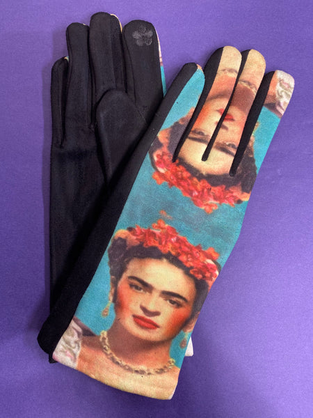 Frida print gloves