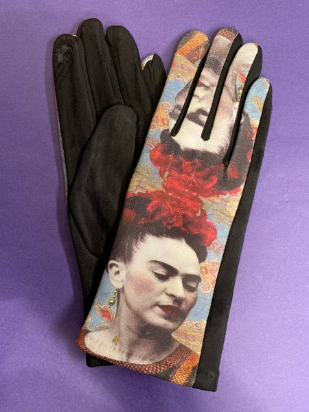 Frida print gloves