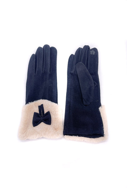 Gabrielle Small Bow Touch Screen Gloves Black