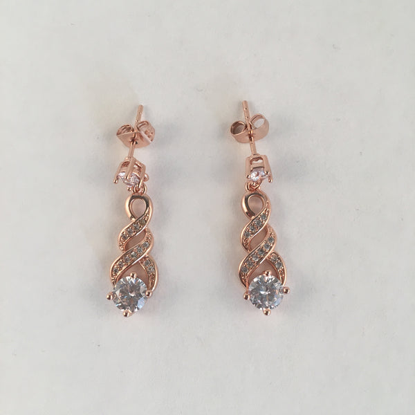 Crystal Drop Earring Rose Gold