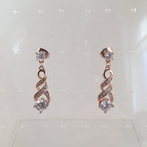 Crystal Drop Earring Rose Gold
