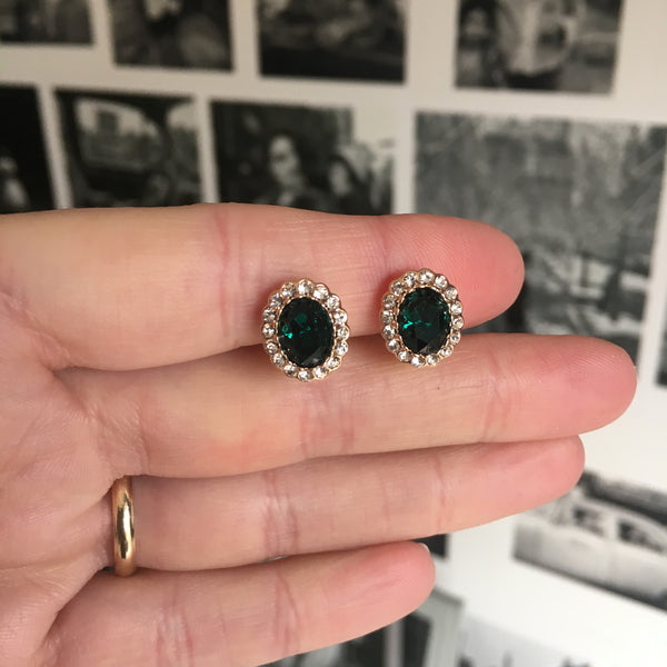 Green Clip-On Earrings