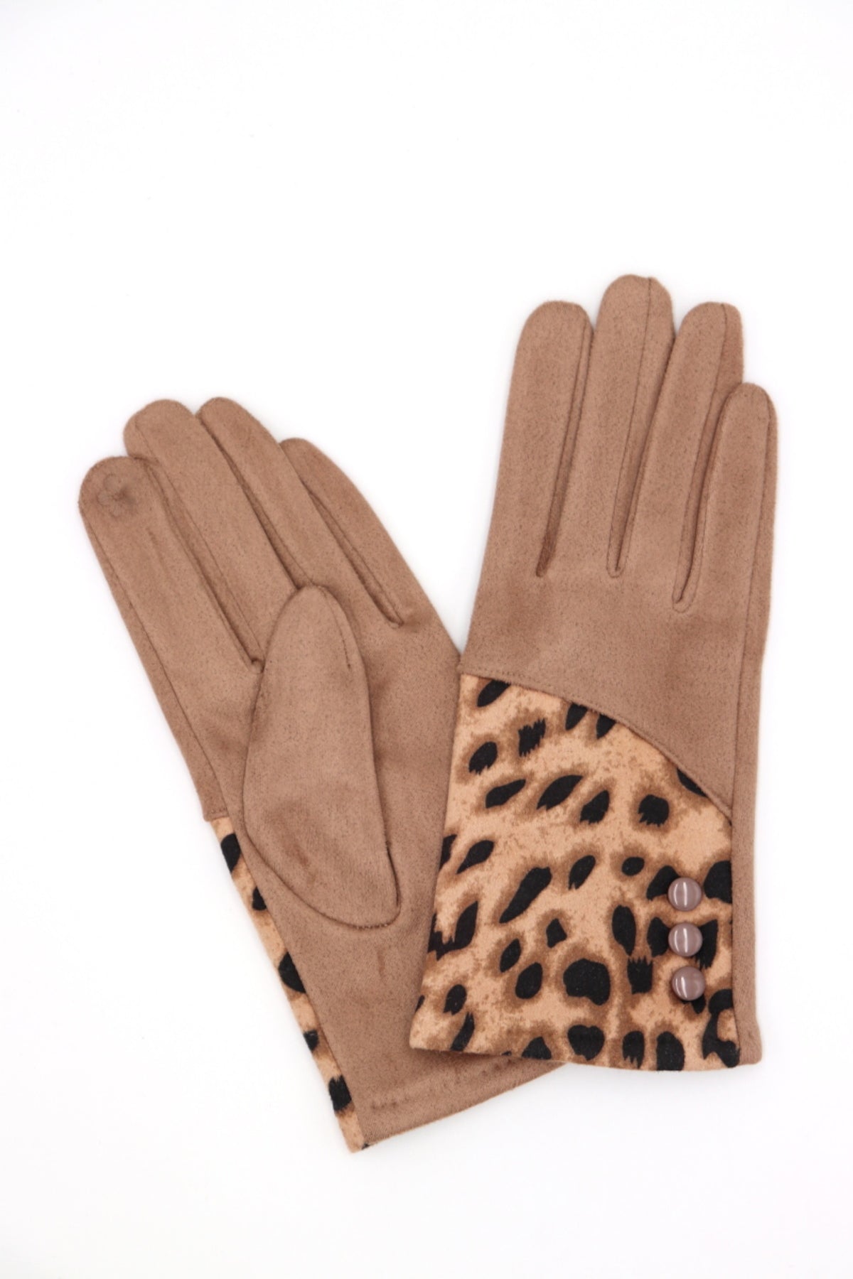 Hailee Animal Print Gloves Beige