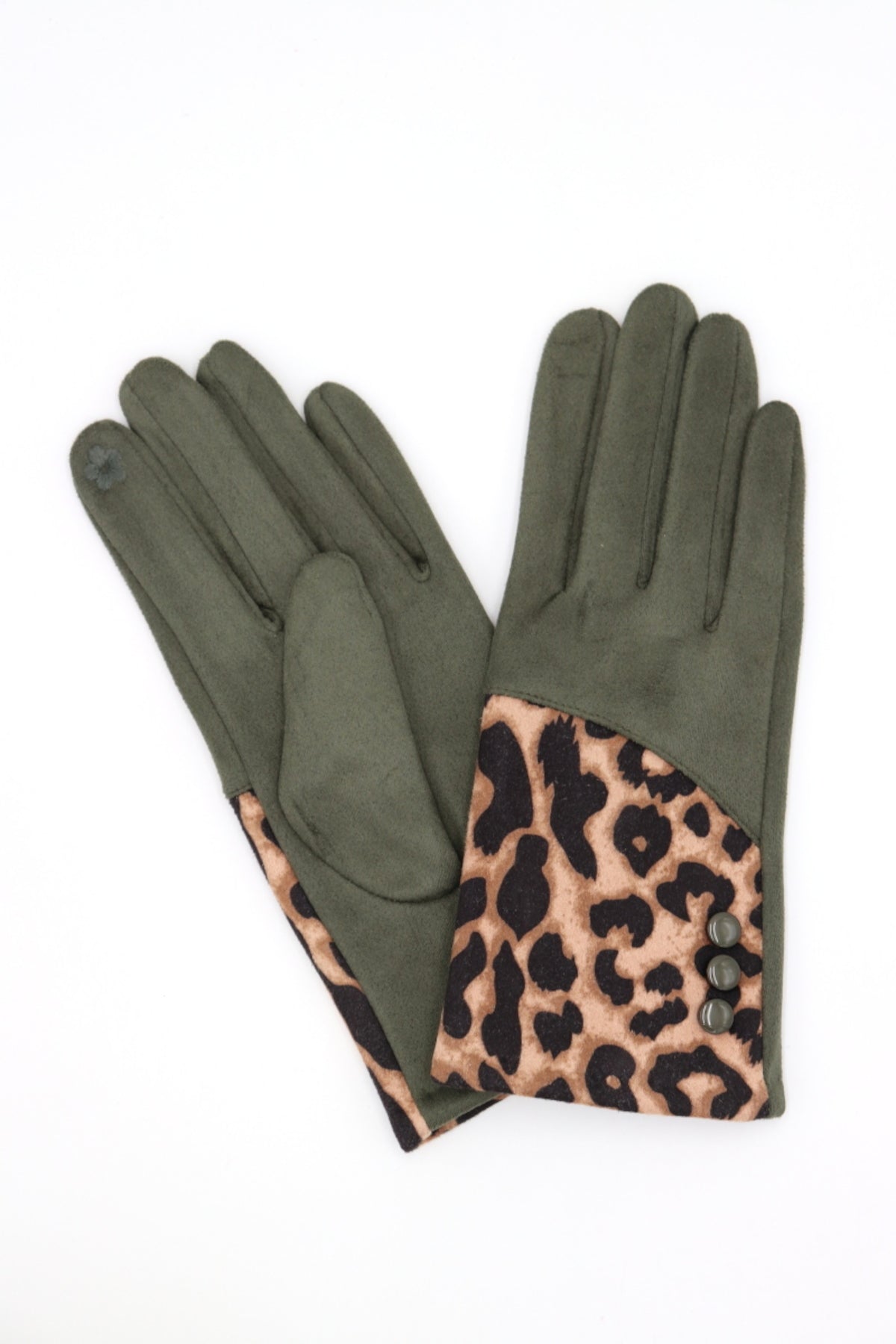 Hailee Animal Print Gloves Khaki