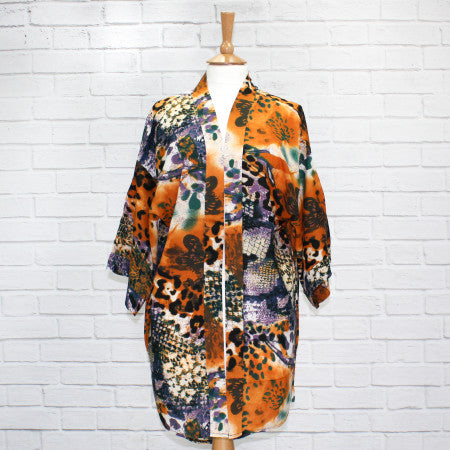 Hiba kimono brown print