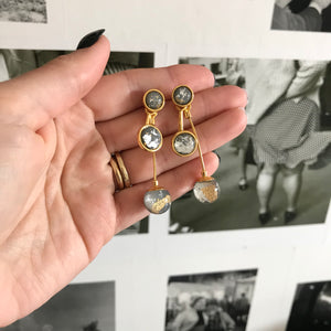 The World Earrings Gold/Grey