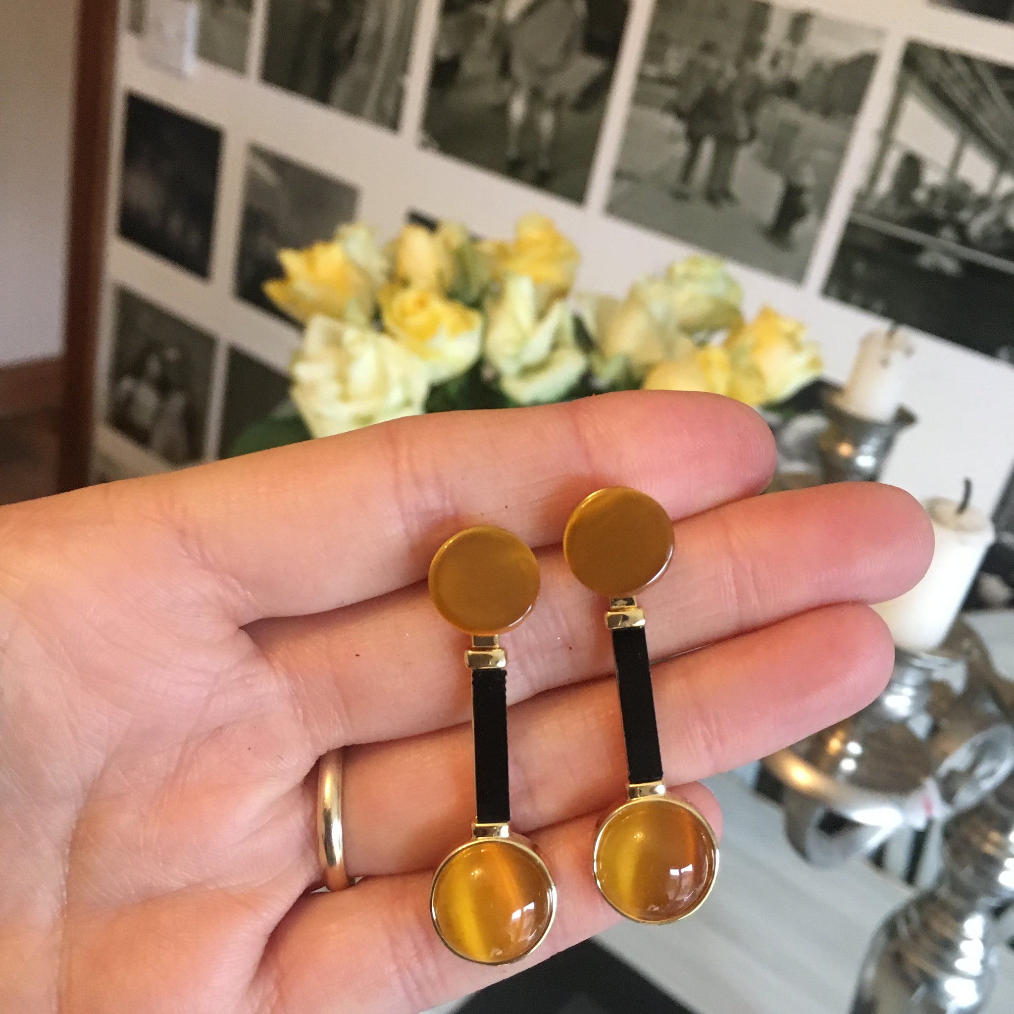 The Moon Earrings Gold/Conjac