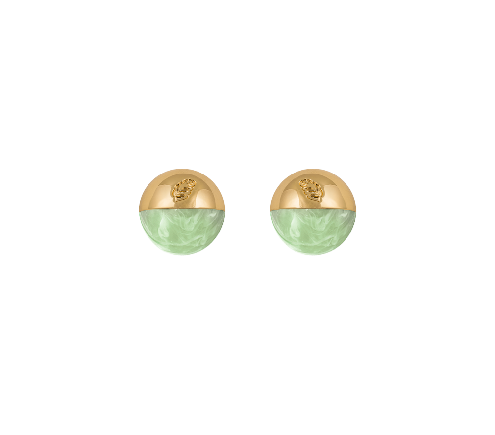 The Planet Stud Gold/Light Green