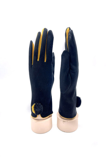 Janice Pom Touch Screen Gloves Black