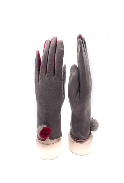 Janice Pom Touch Screen Gloves Taupe LAST PAIR